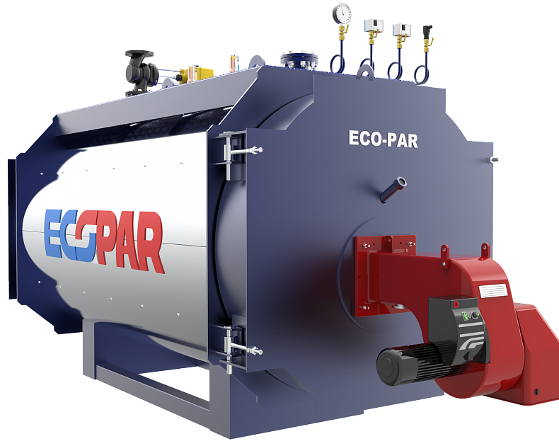 Двухходовой паровой котел ECO-PAR 10 бар 2000 - 3000  кг/ч